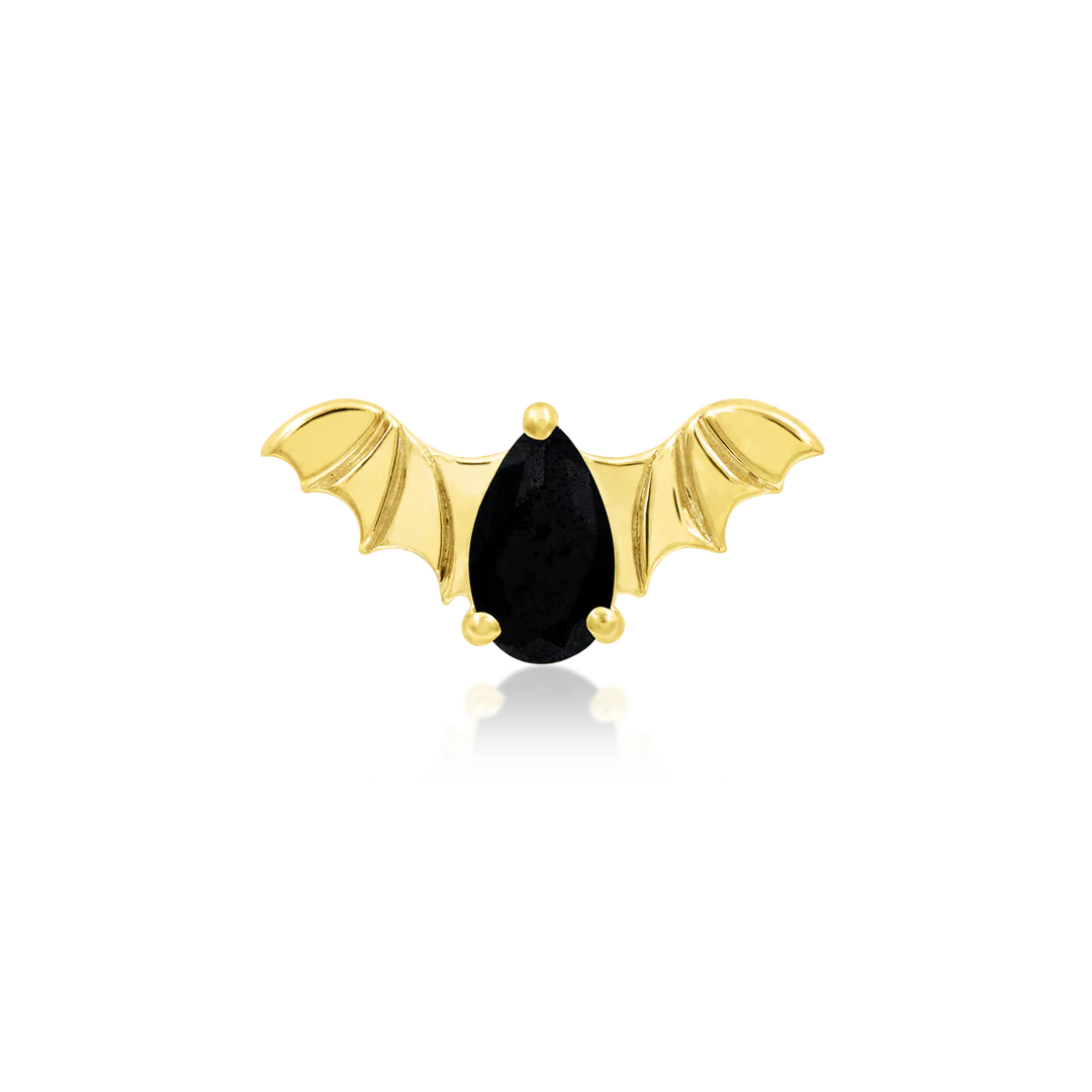 BAT WITH BLACK CZ - THREADLESS END *PRE-ORDER* Junipurr Jewelry