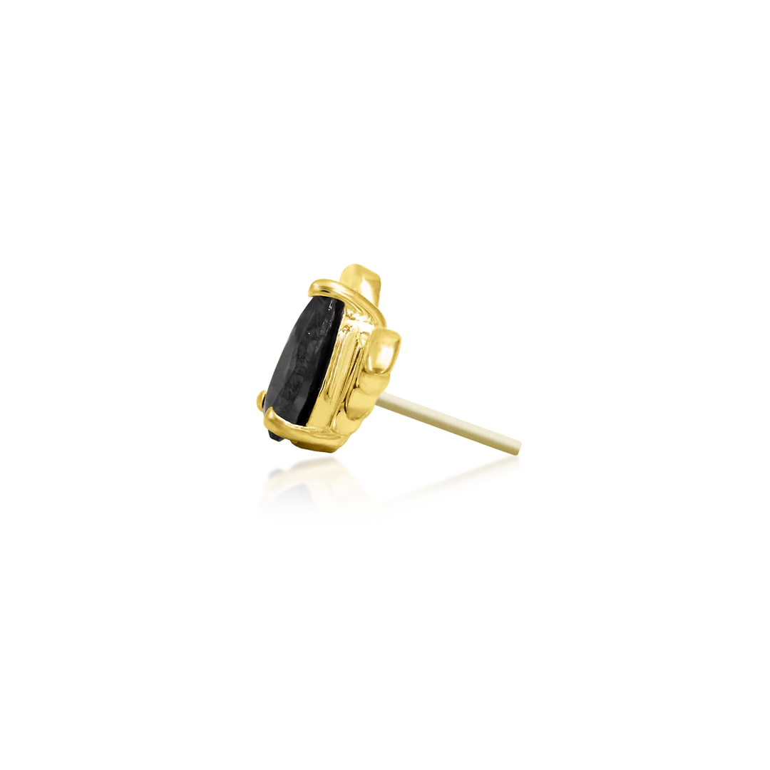 BAT WITH BLACK CZ - THREADLESS END *PRE-ORDER* Junipurr Jewelry