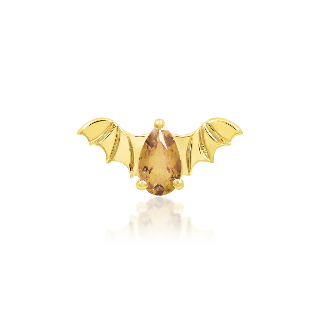 BAT WITH CHAMPAGNE CZ - THREADLESS END *PRE-ORDER* Junipurr Jewelry