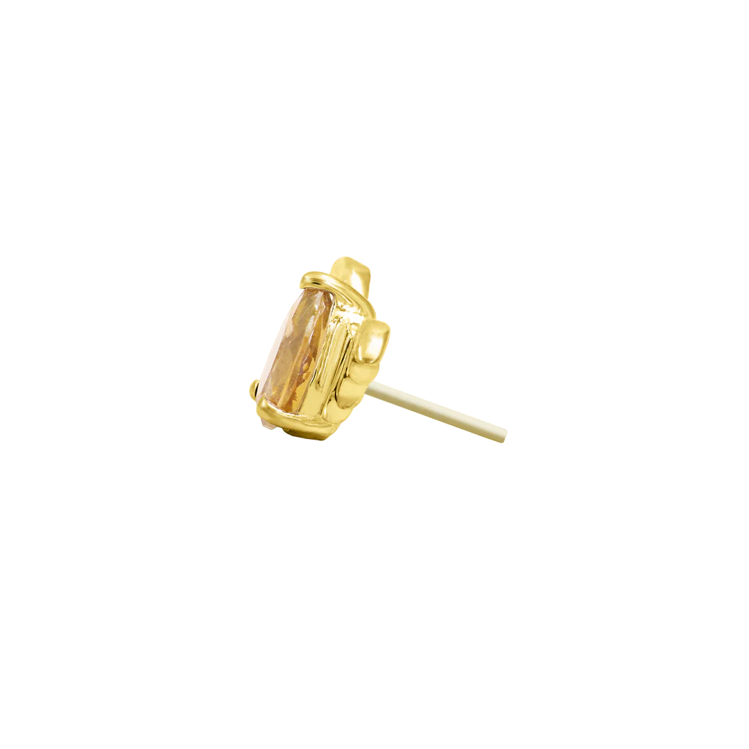 BAT WITH CHAMPAGNE CZ - THREADLESS END *PRE-ORDER* Junipurr Jewelry