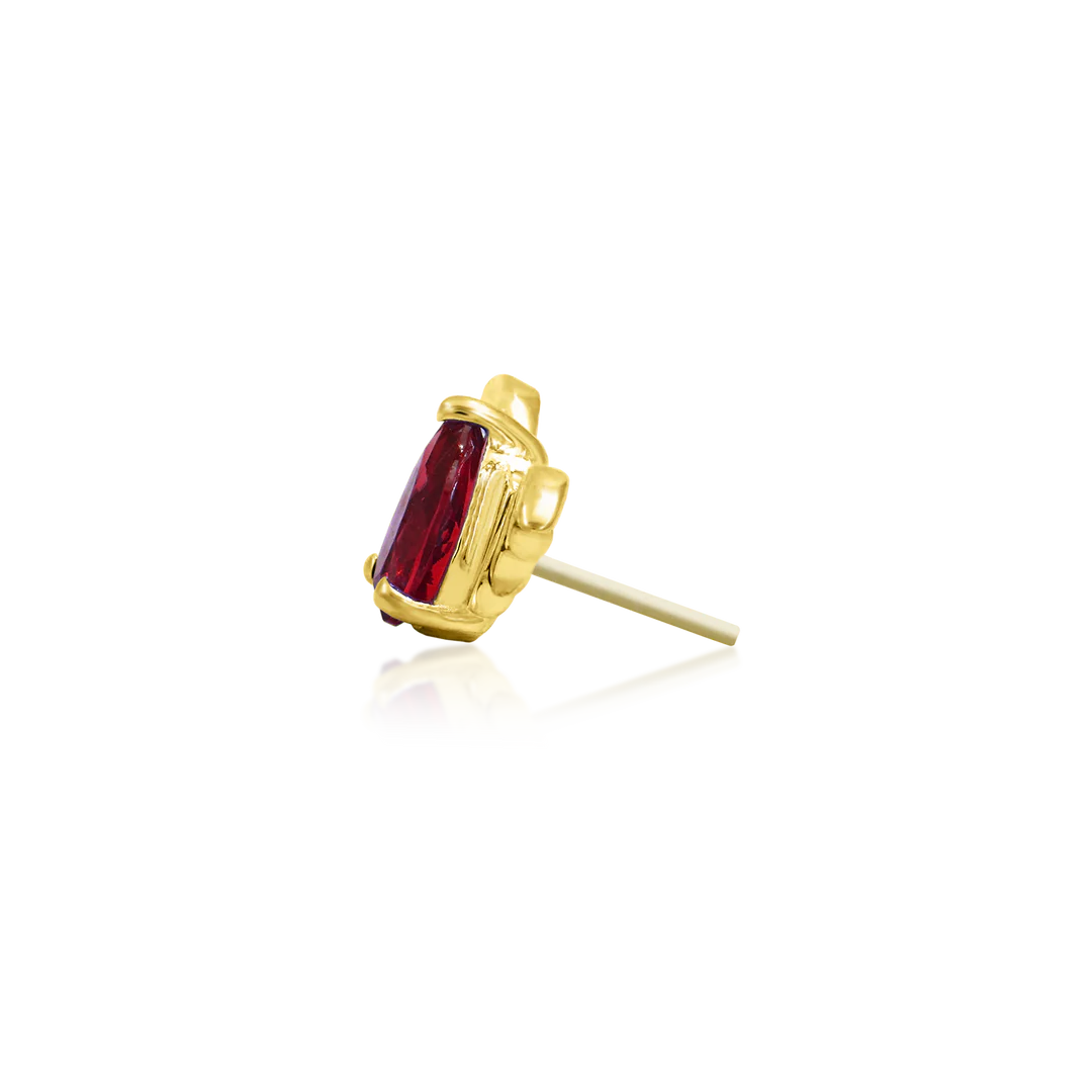 BAT WITH GARNET CZ - THREADLESS END *PRE-ORDER* Junipurr Jewelry