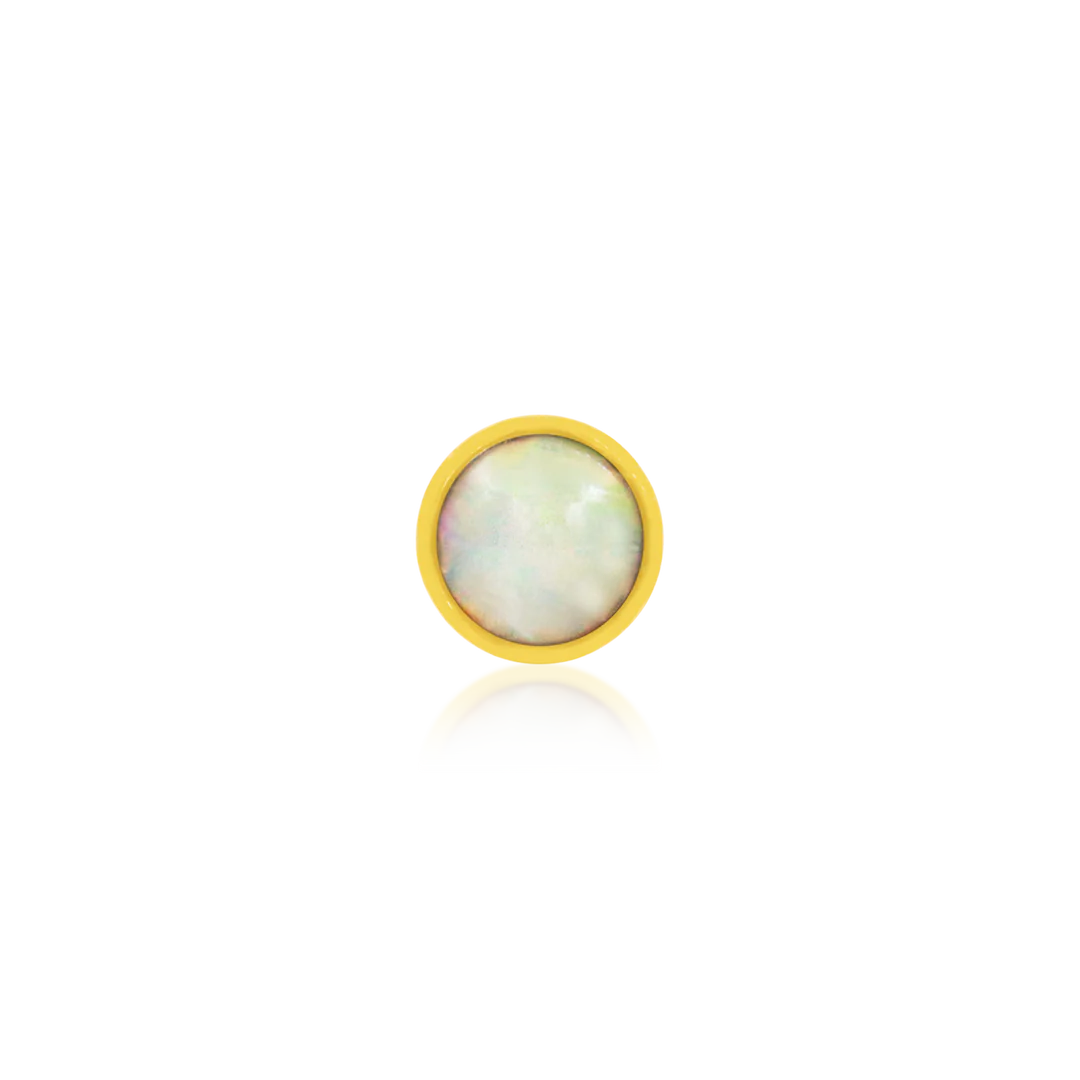BEZEL SET CUP WITH OPAL - THREADLESS END *PRE-ORDER* Junipurr Jewelry