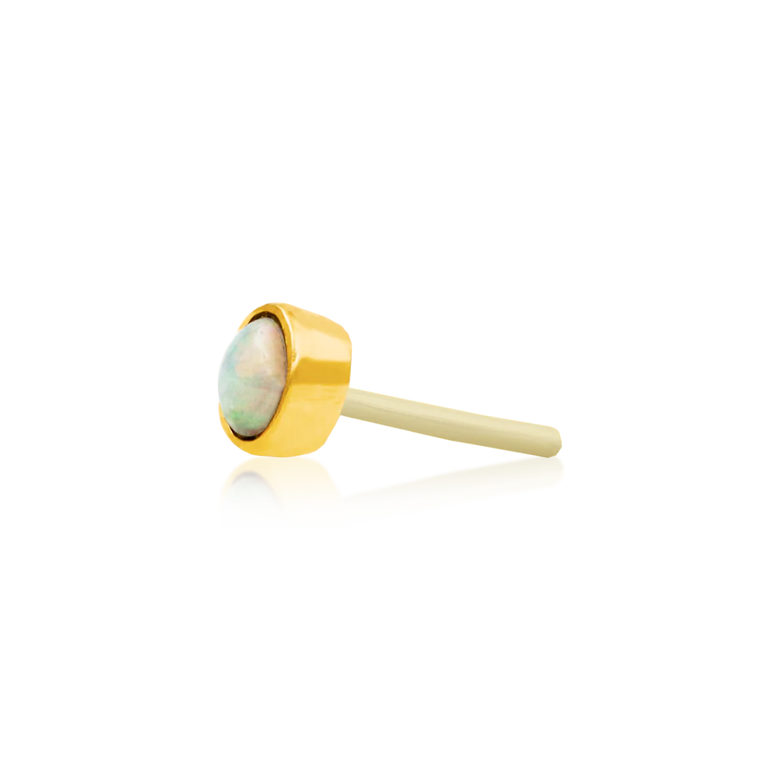 BEZEL SET CUP WITH OPAL - THREADLESS END *PRE-ORDER* Junipurr Jewelry