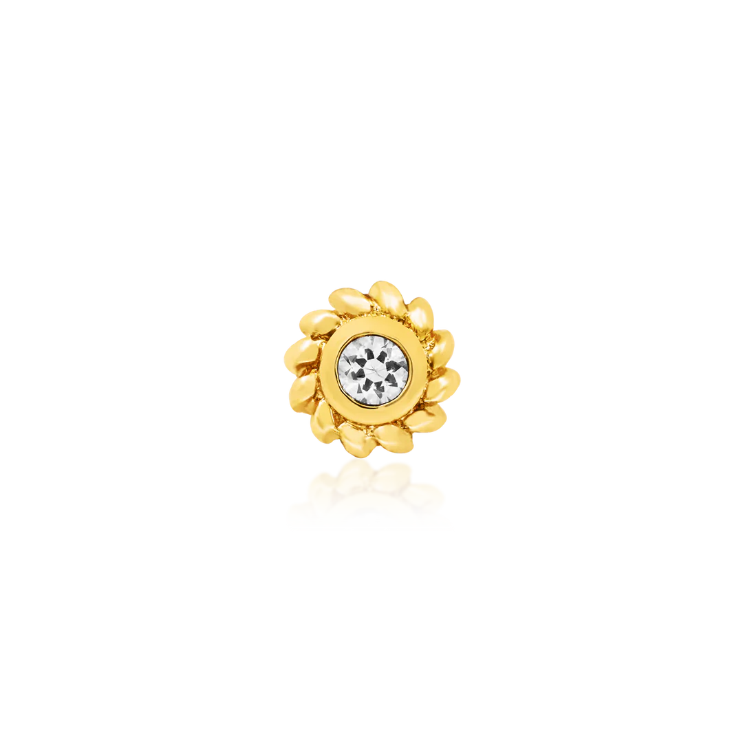 BRAIDED CZ BEZEL-SET - THREADLESS END *PRE-ORDER* Junipurr Jewelry