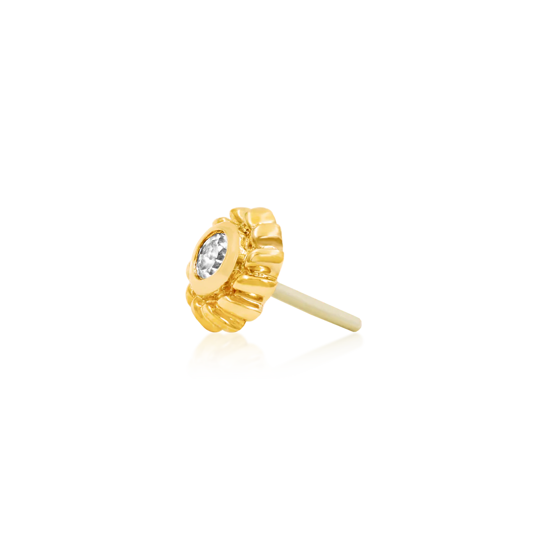 BRAIDED CZ BEZEL-SET - THREADLESS END *PRE-ORDER* Junipurr Jewelry