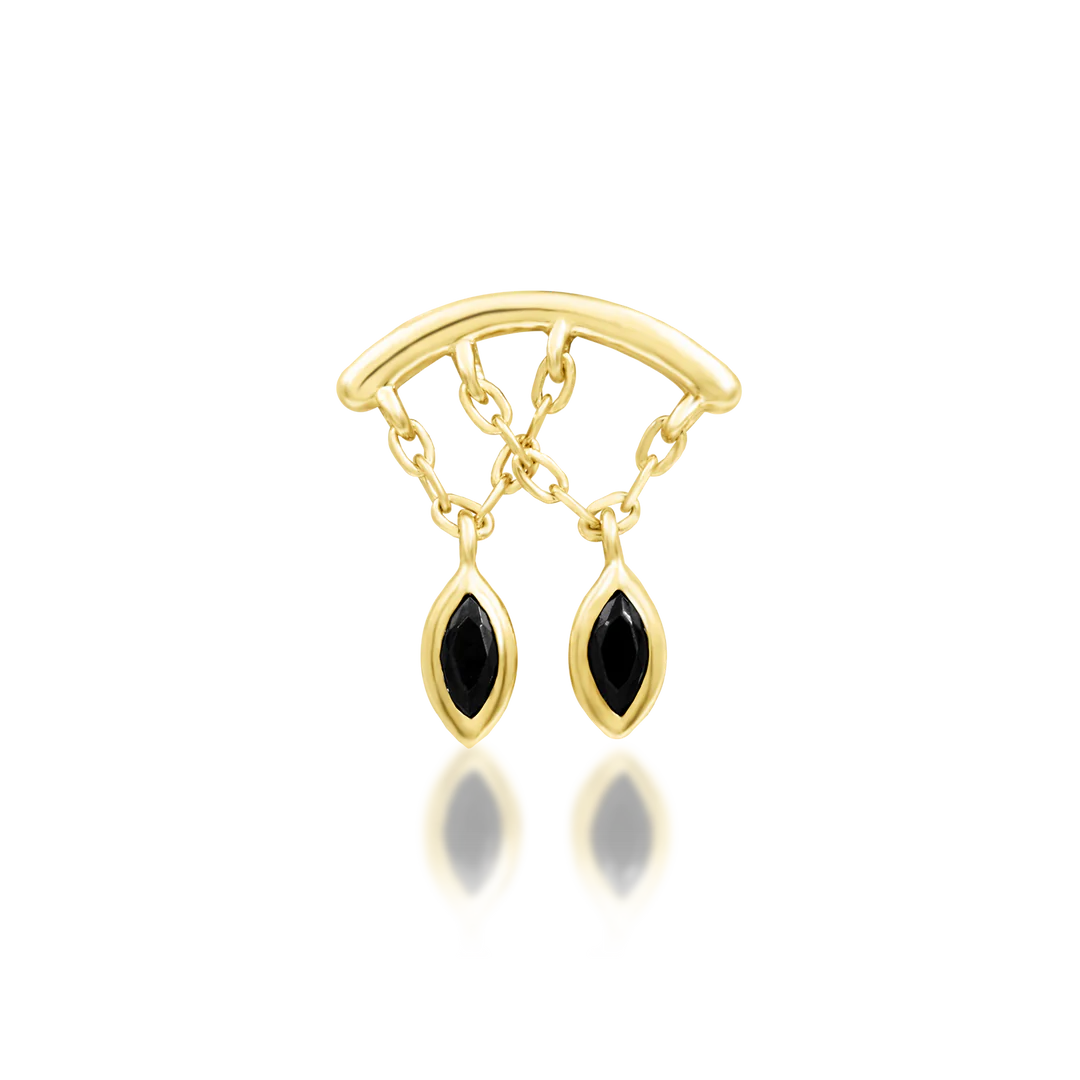 DELPHINE + BLACK CZ - THREADLESS END *PRE-ORDER* Junipurr Jewelry