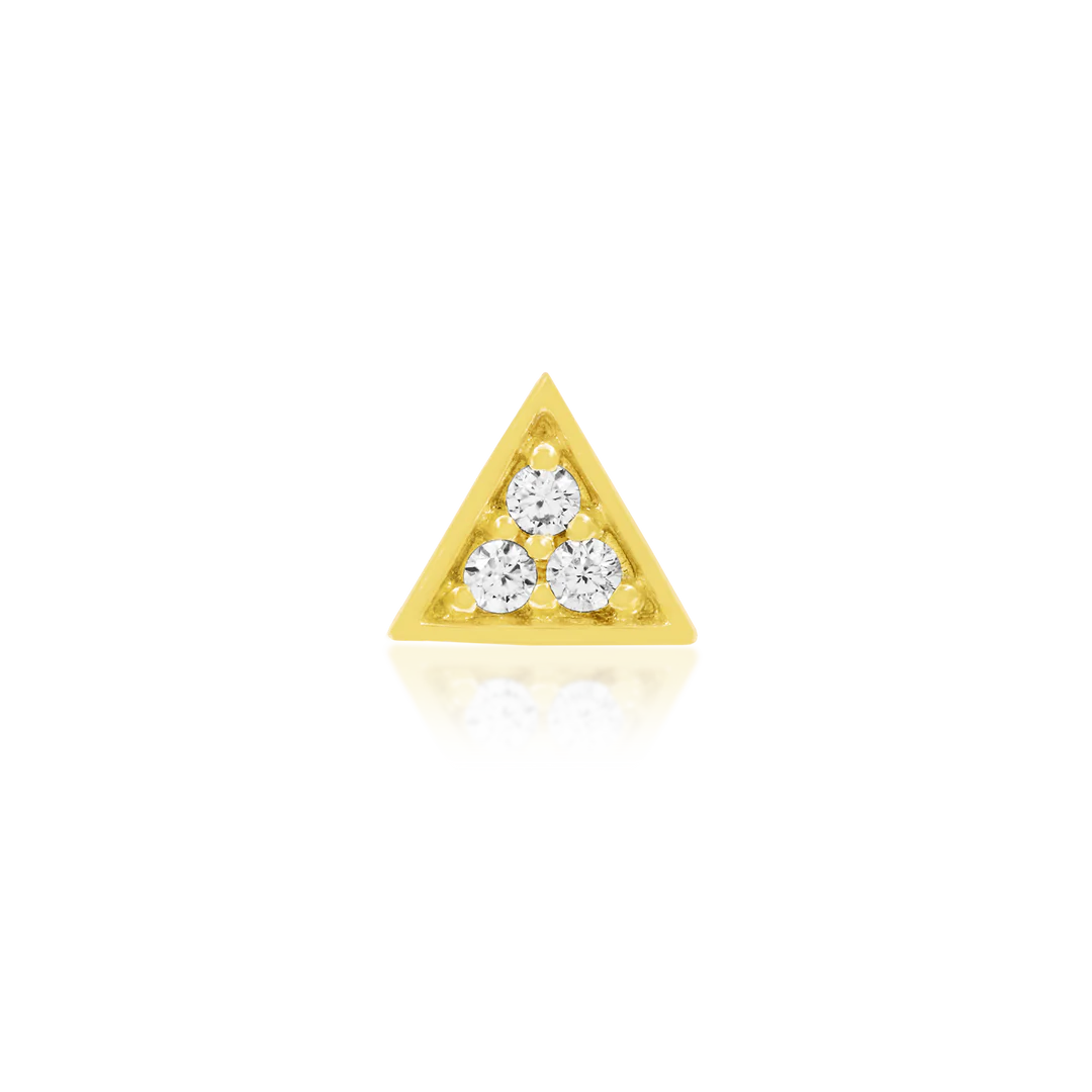 TRIANGLE WITH 3 CZ STONES - THREADLESS END *PRE-ORDER* Junipurr Jewelry