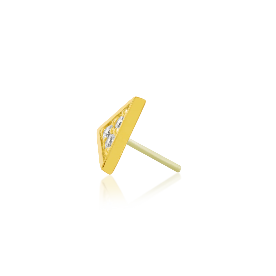 TRIANGLE WITH 3 CZ STONES - THREADLESS END *PRE-ORDER* Junipurr Jewelry
