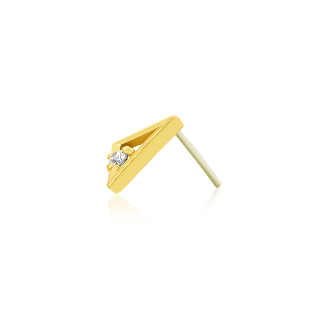 TRIANGLE WITH CZ - THREADLESS END *PRE-ORDER* Junipurr Jewelry