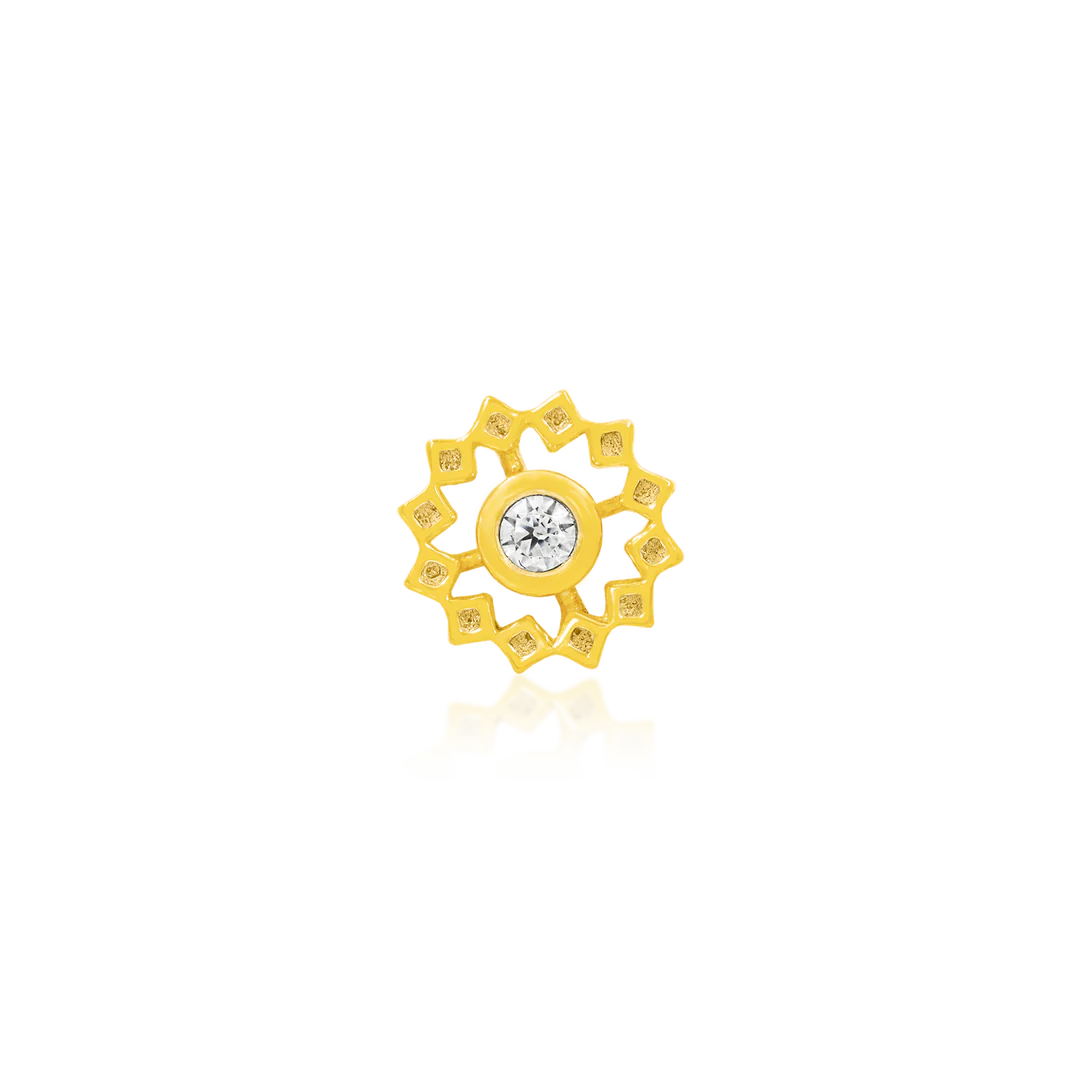 WHEEL WITH CZ STONE - THREADLESS END *PRE-ORDER* Junipurr Jewelry
