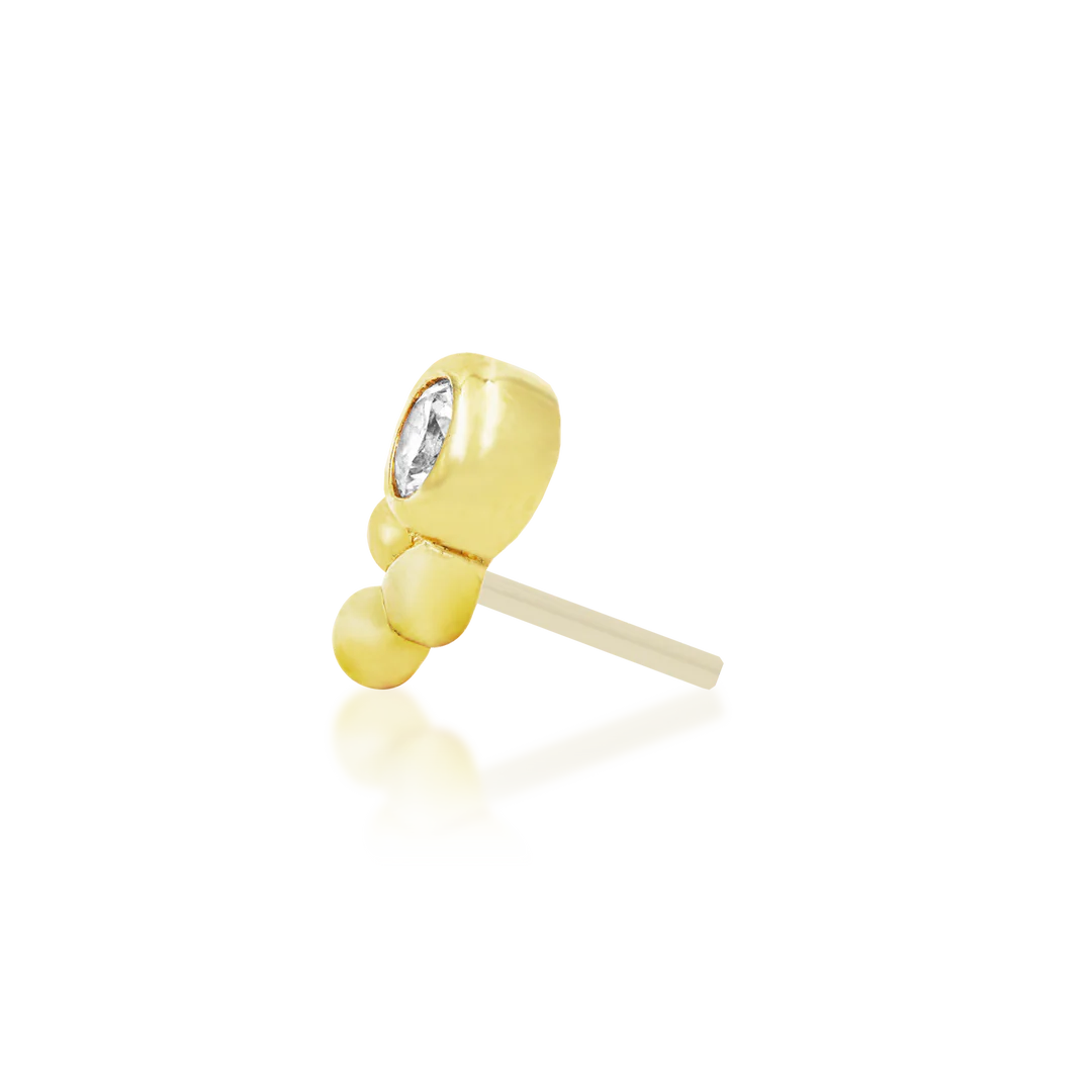 BEZEL-SET CZ TRI-BEAD - THREADLESS END *PRE-ORDER* Junipurr Jewelry