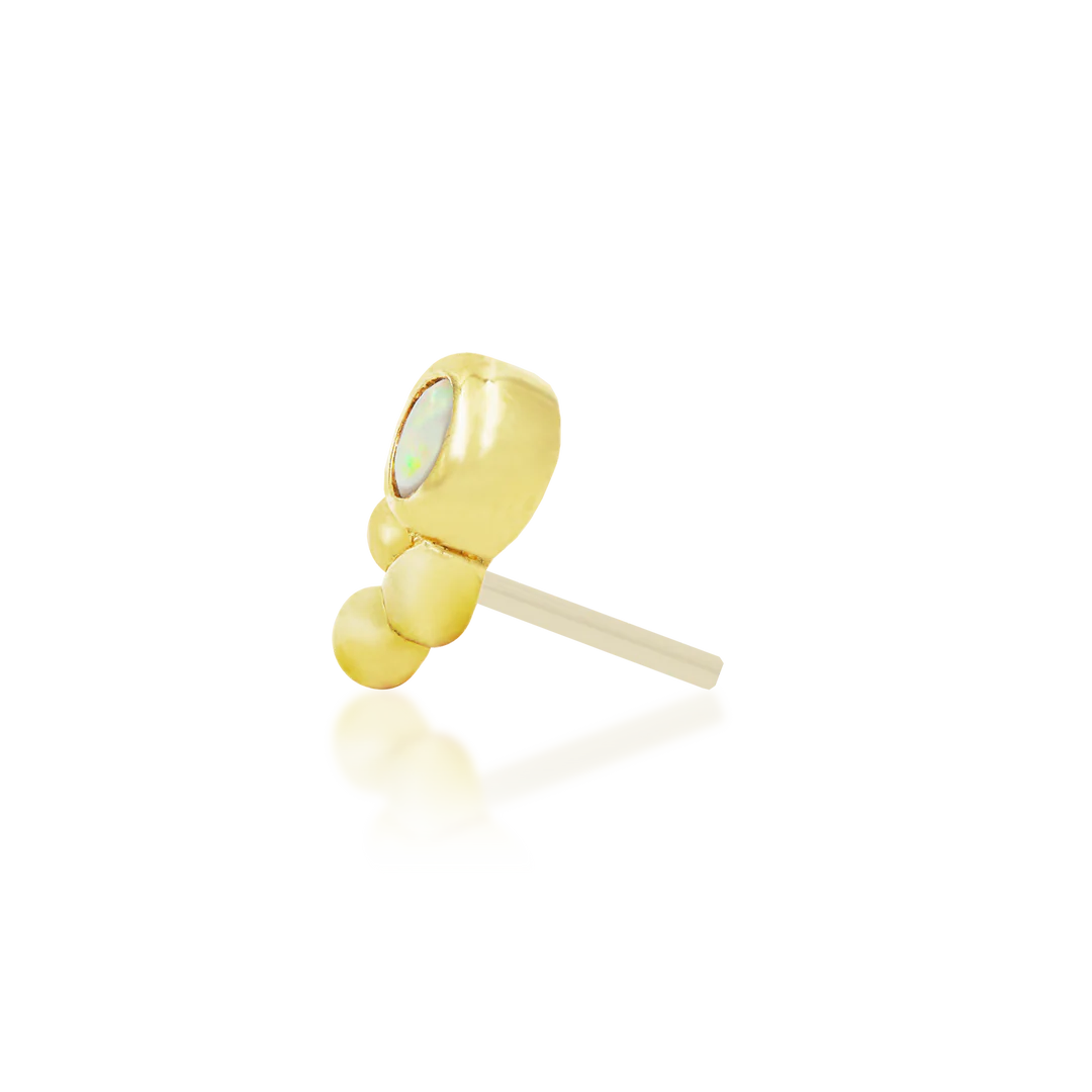 BEZEL SET TRI-BEAD OPAL - THREADLESS END *PRE-ORDER* Junipurr Jewelry