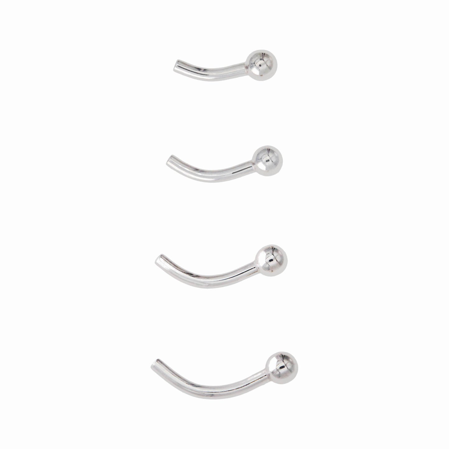 16G CURVE BARBELL - THREADLESS Divinity Metals