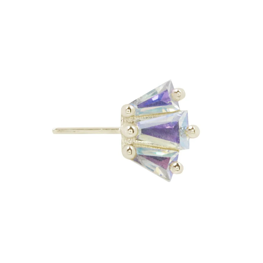 GEMMA TRIOS + MERCURY MIST TOPAZ + FORWARD FACING - THREADLESS END *PRE-ORDER* Buddha Jewelry
