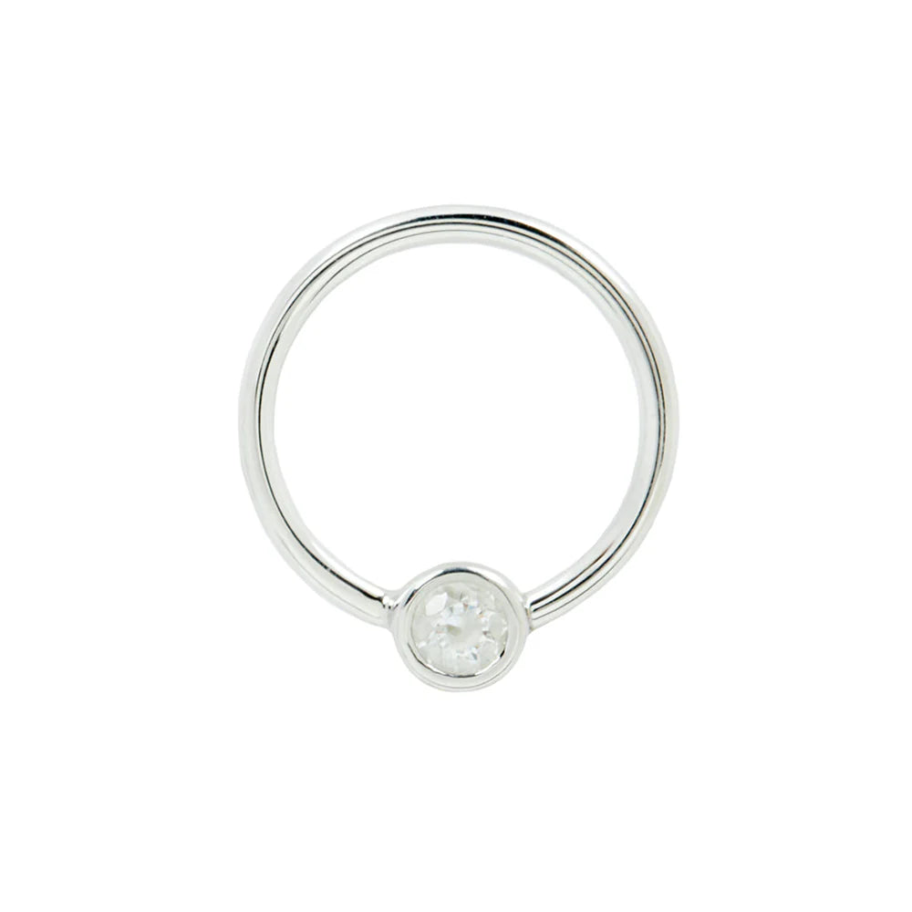 FIXED BEZEL BEAD + 3MM CZ - SEAM RING *PRE-ORDER* Buddha Jewelry
