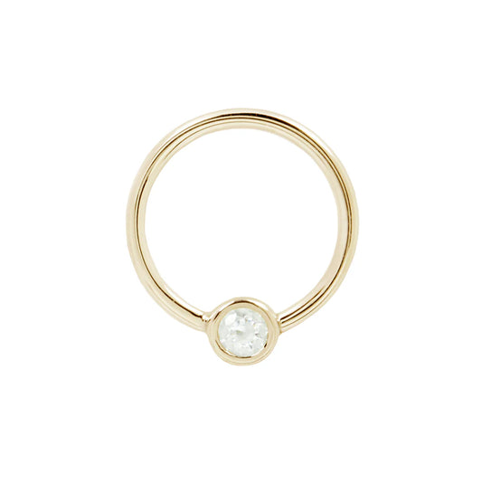 FIXED BEZEL BEAD + 3MM CZ - SEAM RING *PRE-ORDER* Buddha Jewelry