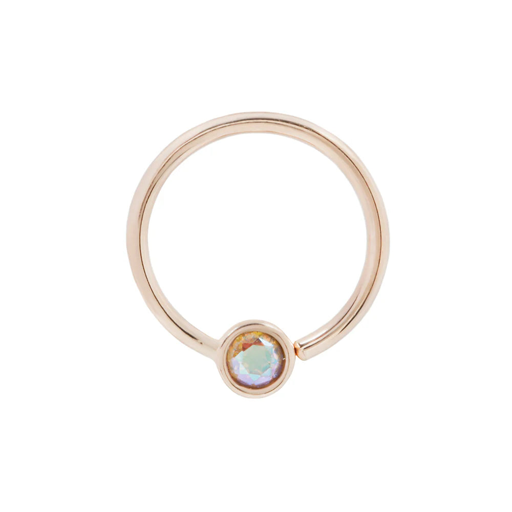 FIXED BEZEL BEAD + 3MM MERCURY MIST TOPAZ - SEAM RING *PRE-ORDER* Buddha Jewelry