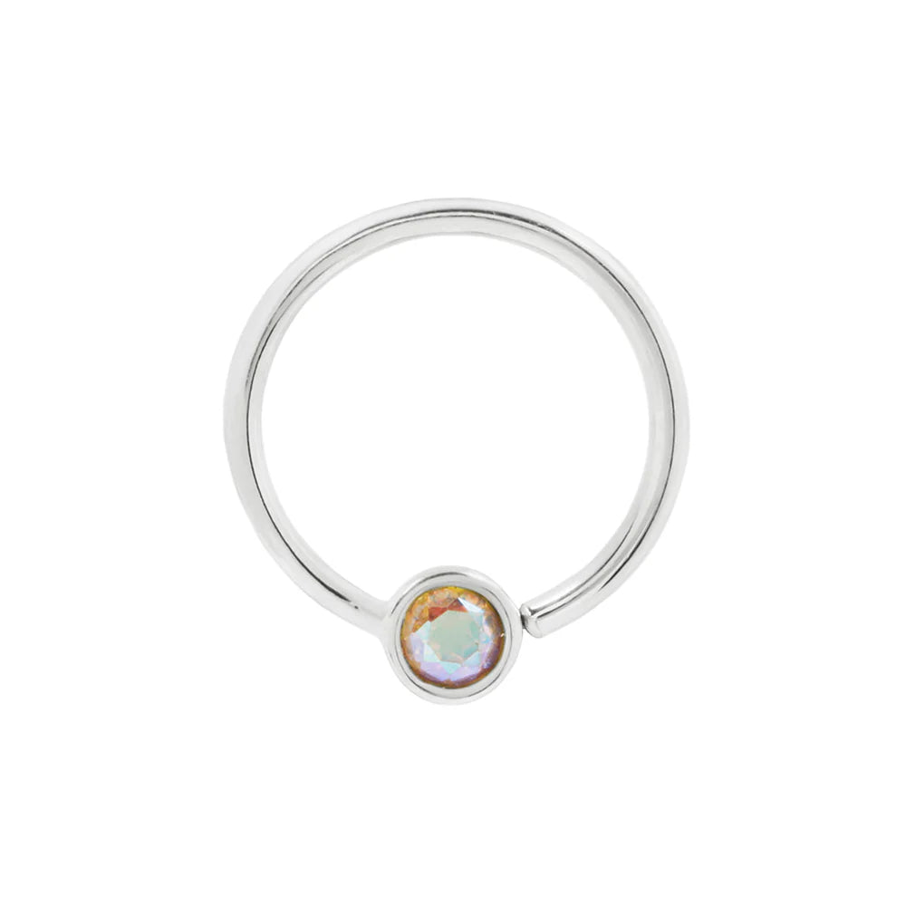 FIXED BEZEL BEAD + 3MM MERCURY MIST TOPAZ - SEAM RING *PRE-ORDER* Buddha Jewelry