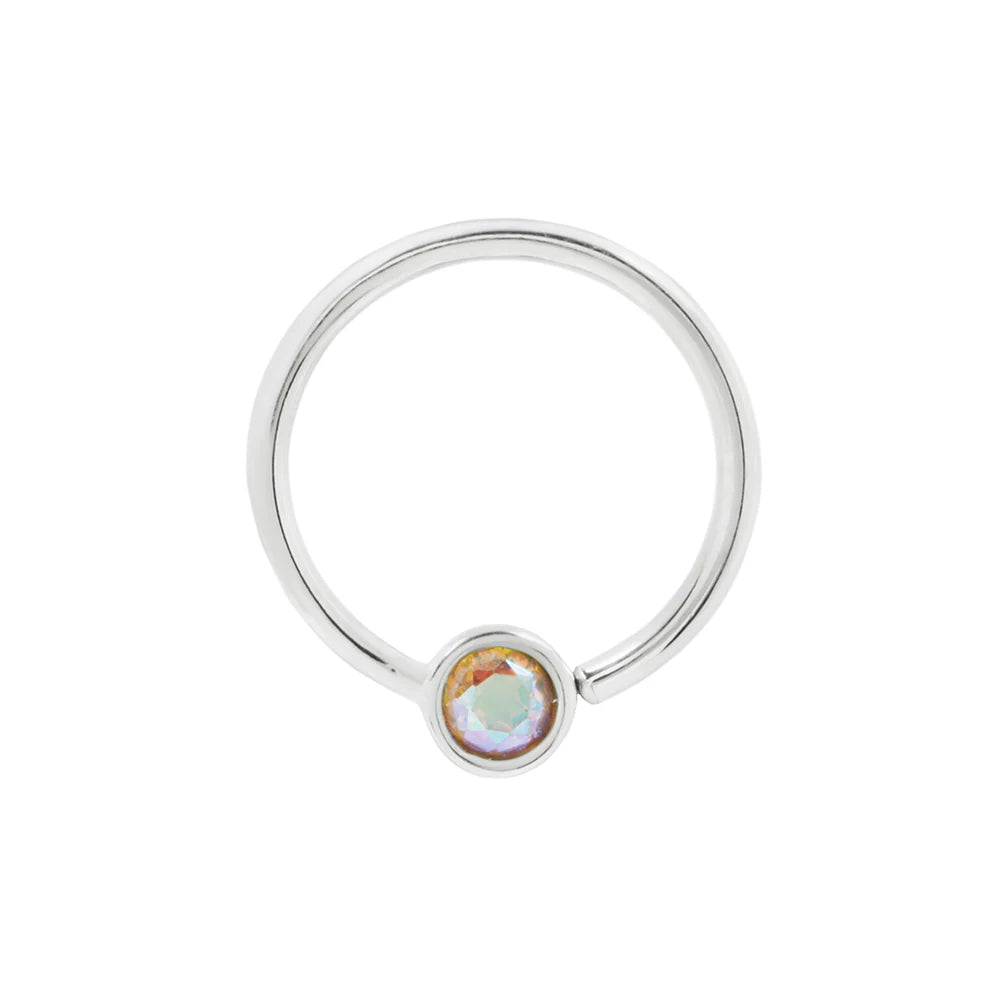 FIXED BEZEL BEAD + 2MM MERCURY MIST TOPAZ - SEAM RING *PRE-ORDER* Buddha Jewelry