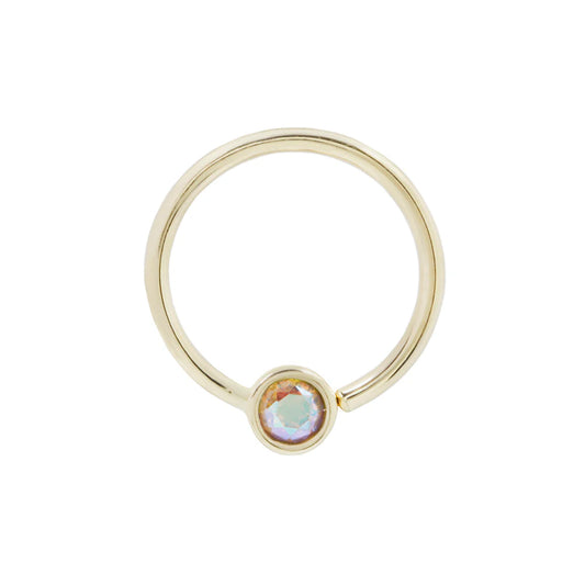 FIXED BEZEL BEAD + 2MM MERCURY MIST TOPAZ - SEAM RING *PRE-ORDER* Buddha Jewelry