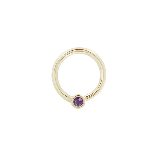 FIXED BEZEL BEAD + 2MM AMETHYST - SEAM RING *PRE-ORDER* Buddha Jewelry