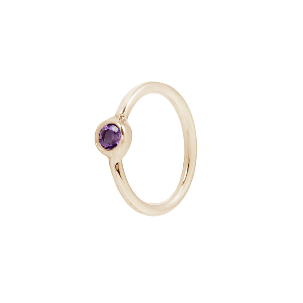 FIXED BEZEL BEAD + 2MM AMETHYST SIDE SET FACING - SEAM RING *PRE-ORDER* Buddha Jewelry