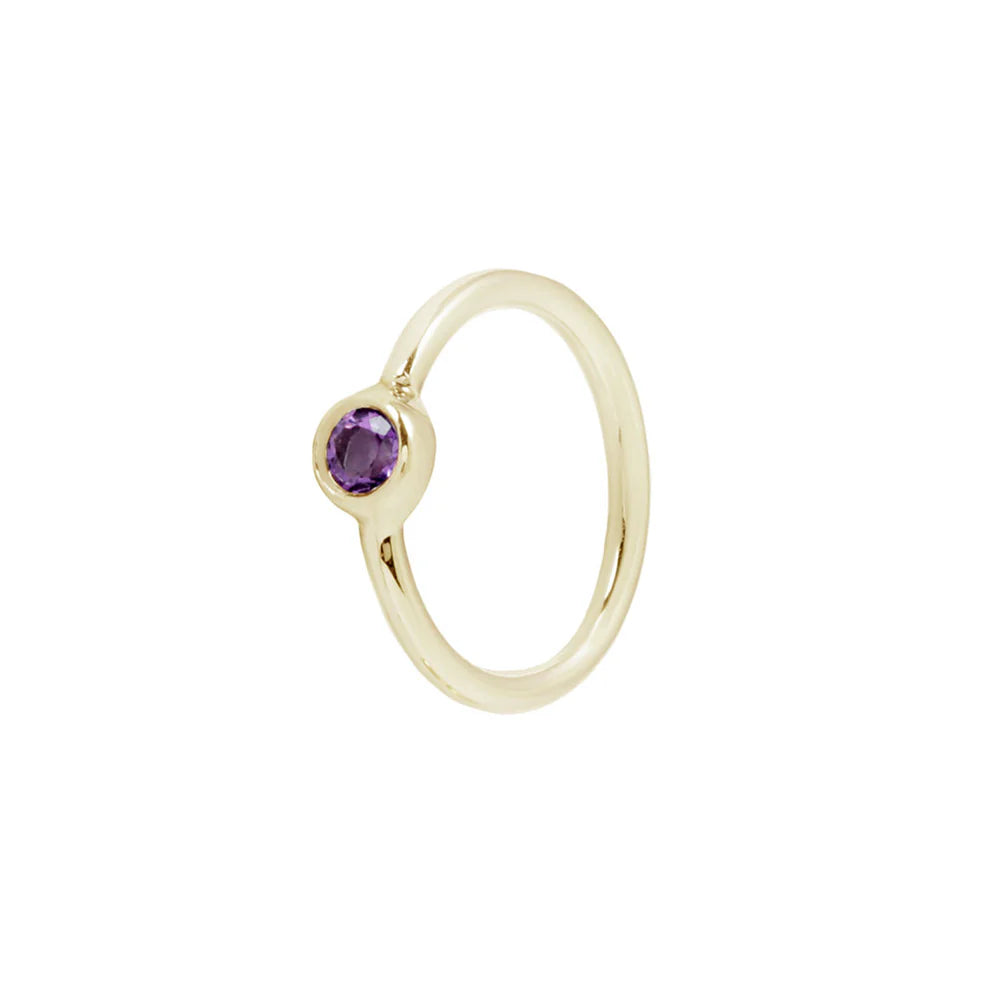 FIXED BEZEL BEAD + 2MM AMETHYST SIDE SET FACING - SEAM RING *PRE-ORDER* Buddha Jewelry