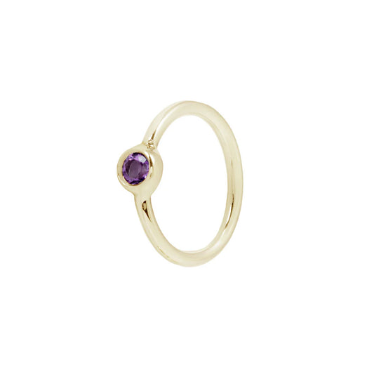 FIXED BEZEL BEAD + 2MM AMETHYST SIDE SET FACING - SEAM RING *PRE-ORDER* Buddha Jewelry