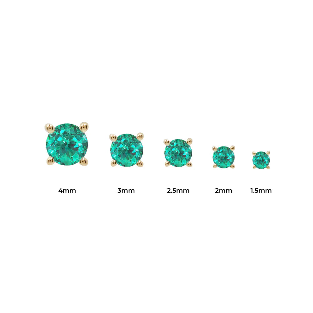 EMERALD PRONG (LAB GROWN) - THREADLESS END *PRE-ORDER* Buddha Jewelry