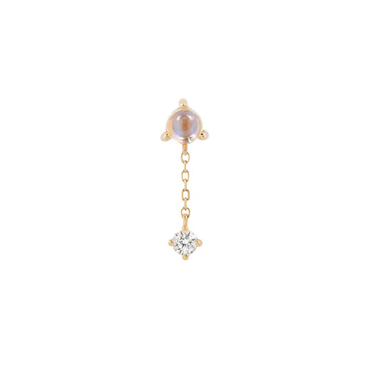 BIANCA + BLUE MOONSTONE + WHITE SAPPHIRE - THREADLESS END *PRE-ORDER* Buddha Jewelry