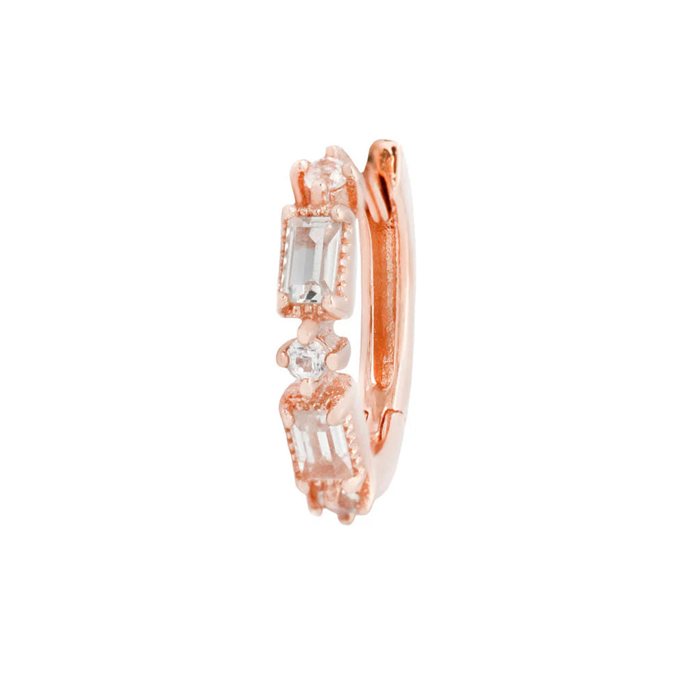 EUPHORIA HUGGIE + WHITE SAPPHIRE - CLICKER RING *PRE-ORDER* Buddha Jewelry