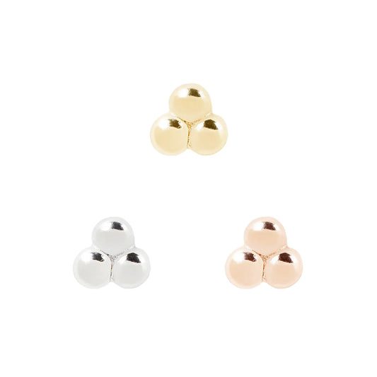 MINI 3 BEAD CLUSTER - THREADLESS END *PRE-ORDER* Buddha Jewelry