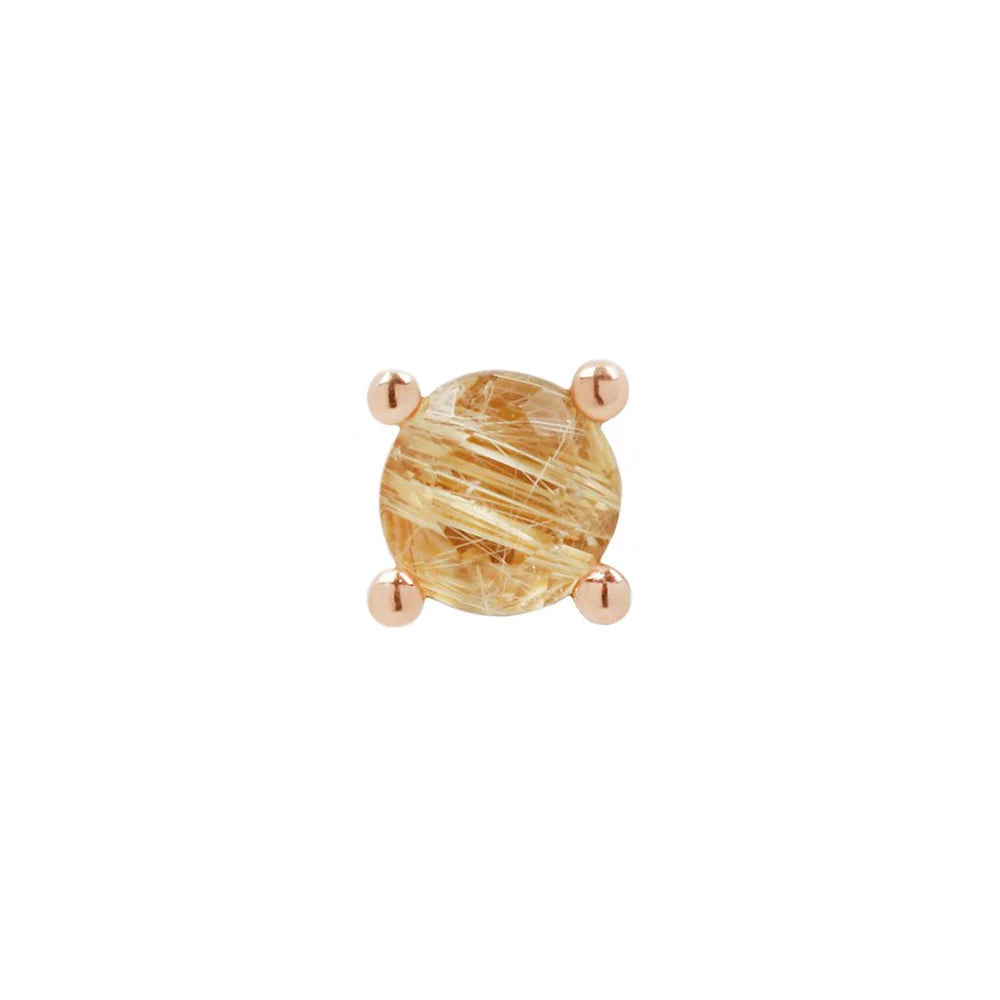 RUTILATED QUARTZ PRONG - THREADLESS END *PRE-ORDER* Buddha Jewelry