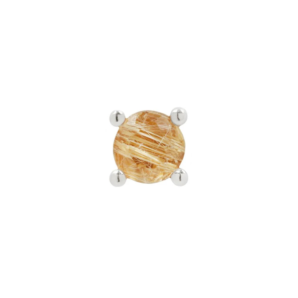 RUTILATED QUARTZ PRONG - THREADLESS END *PRE-ORDER* Buddha Jewelry