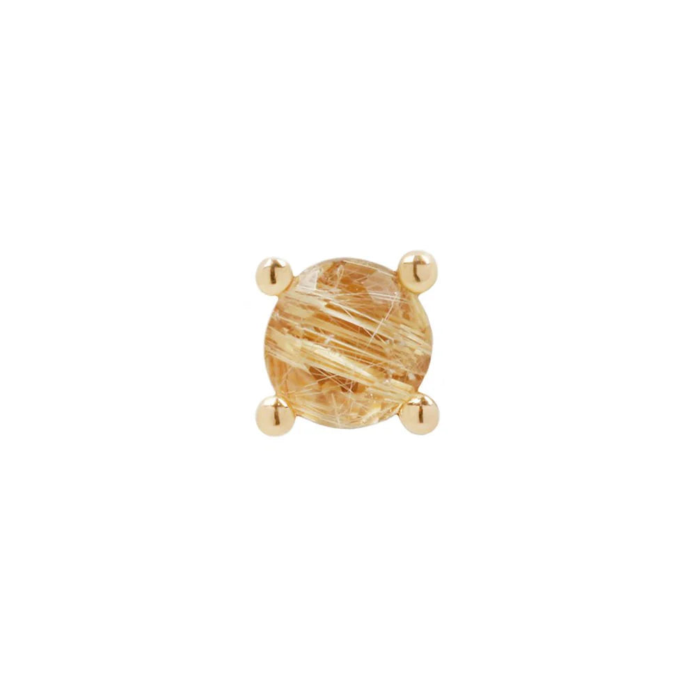 RUTILATED QUARTZ PRONG - THREADLESS END *PRE-ORDER* Buddha Jewelry