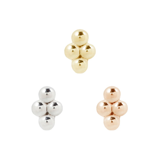 MINI 4 BEAD CLUSTER - THREADLESS END *PRE-ORDER* Buddha Jewelry