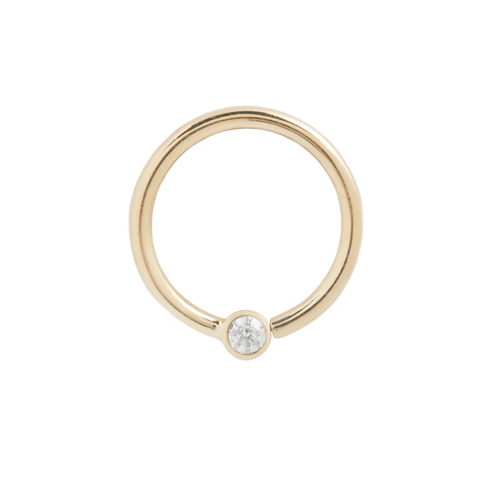 FIXED BEZEL BEAD + 2MM CZ - SEAM RING *PRE-ORDER* Buddha Jewelry