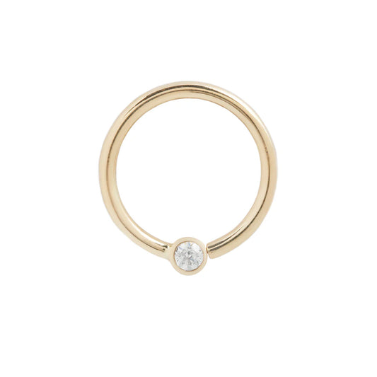 FIXED BEZEL BEAD + 2MM CZ - SEAM RING *PRE-ORDER* Buddha Jewelry