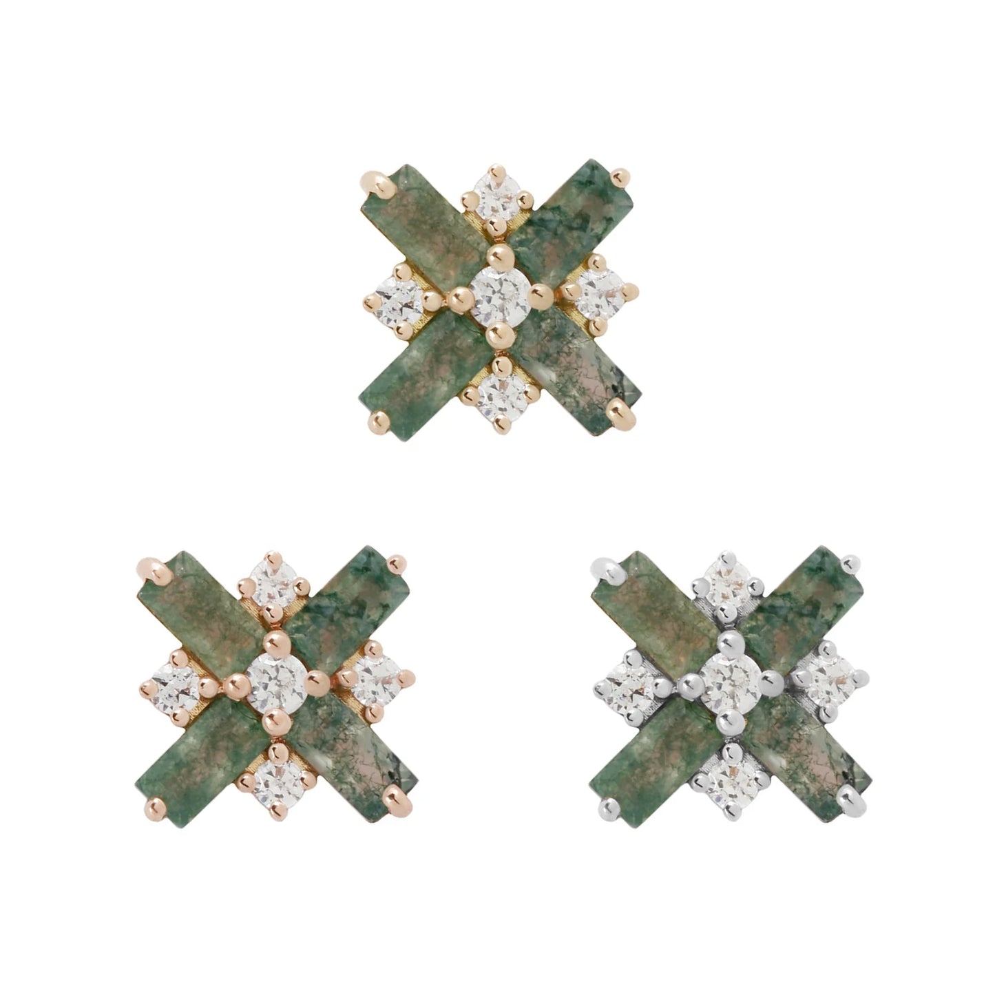COVET + MOSS AGATE - THREADLESS END *PRE-ORDER* Buddha Jewelry