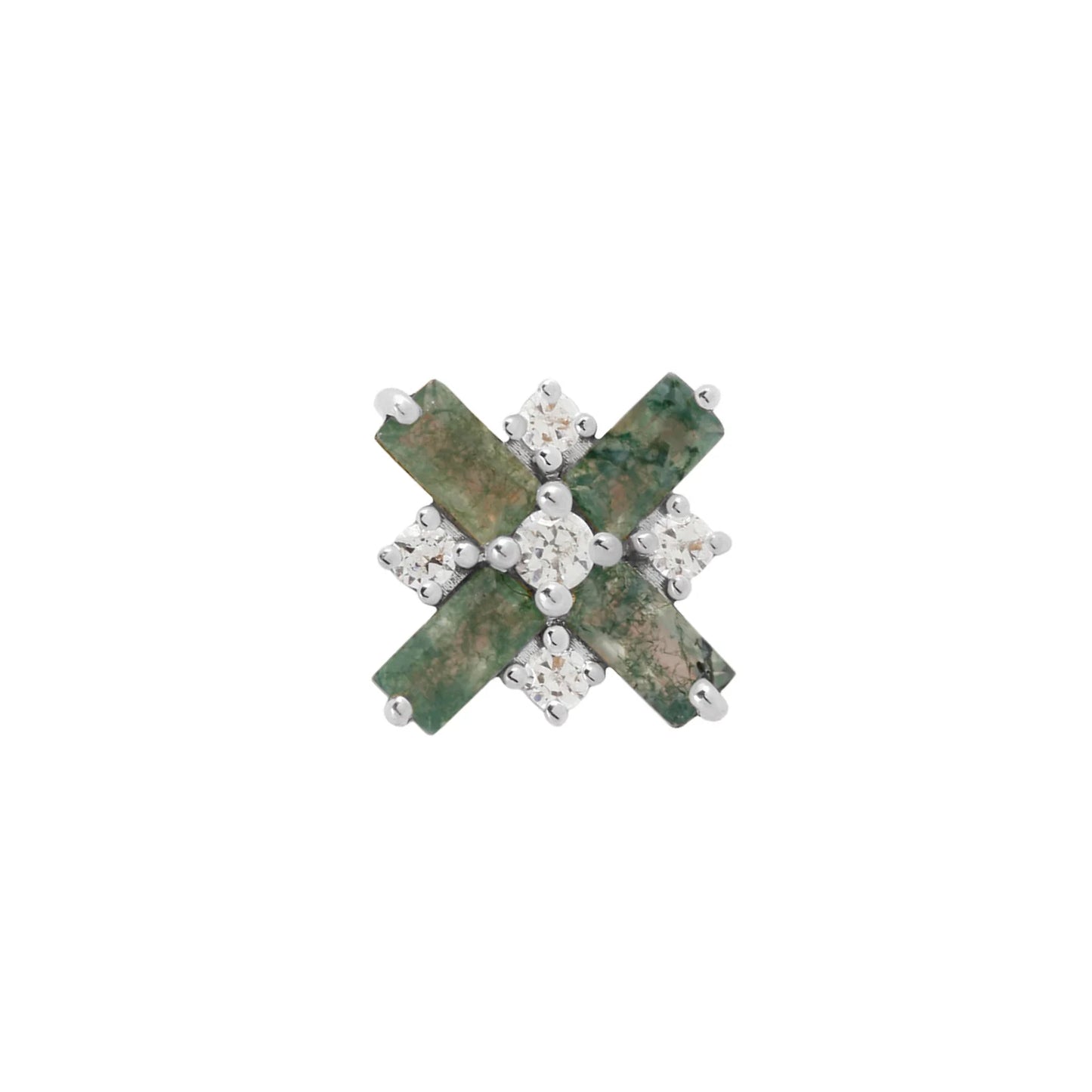 COVET + MOSS AGATE - THREADLESS END *PRE-ORDER* Buddha Jewelry