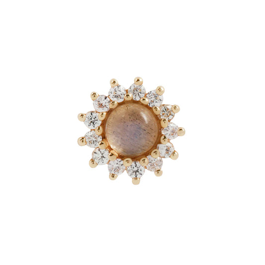 DELPHINE + LABRADORITE + WHITE SAPPHIRE - THREADLESS END *PRE-ORDER* Buddha Jewelry