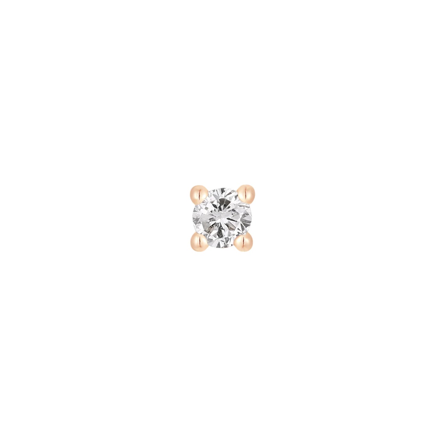 GENUINE WHITE DIAMOND PRONG - THREADLESS END *PRE-ORDER* Buddha Jewelry