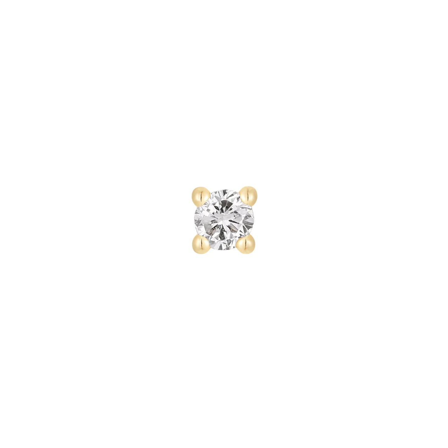 GENUINE WHITE DIAMOND PRONG - THREADLESS END *PRE-ORDER* Buddha Jewelry