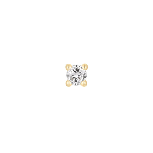 GENUINE WHITE DIAMOND PRONG - THREADLESS END *PRE-ORDER* Buddha Jewelry