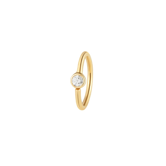 FIXED BEZEL BEAD + 2MM CZ + SIDE SET FACING - SEAM RING *PRE-ORDER* Buddha Jewelry