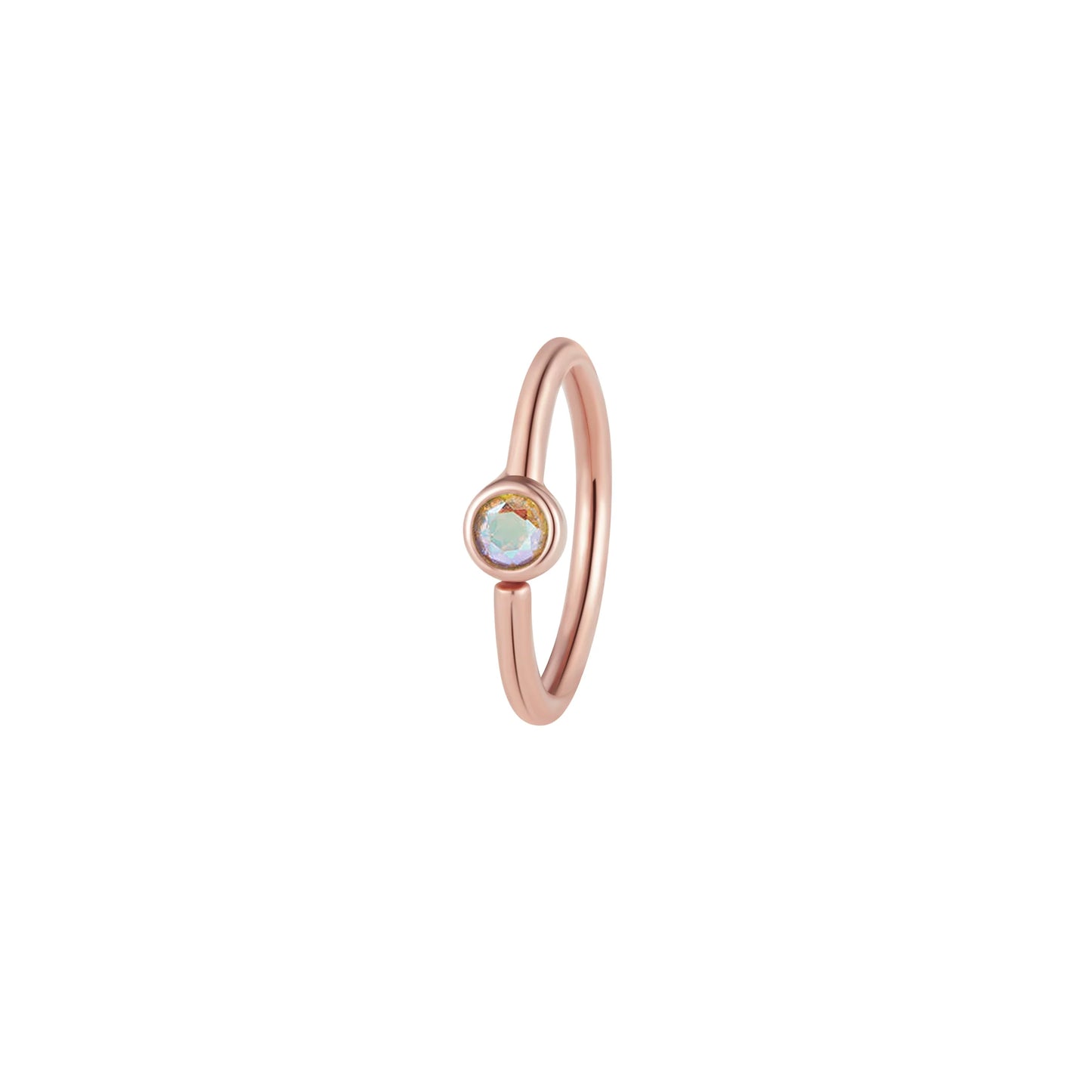 FIXED BEZEL BEAD + 2MM MERCURY MIST TOPAZ + SIDE SET FACING - SEAM RING *PRE-ORDER* Buddha Jewelry