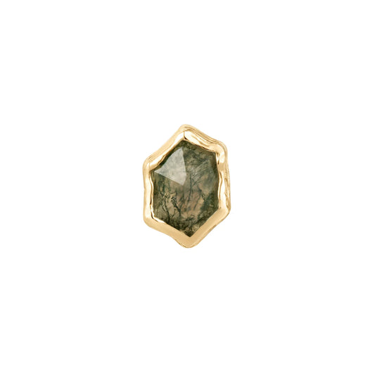 PUMP UP THE VOLUME + MOSS AGATE - THREADLESS END *PRE-ORDER* Buddha Jewelry