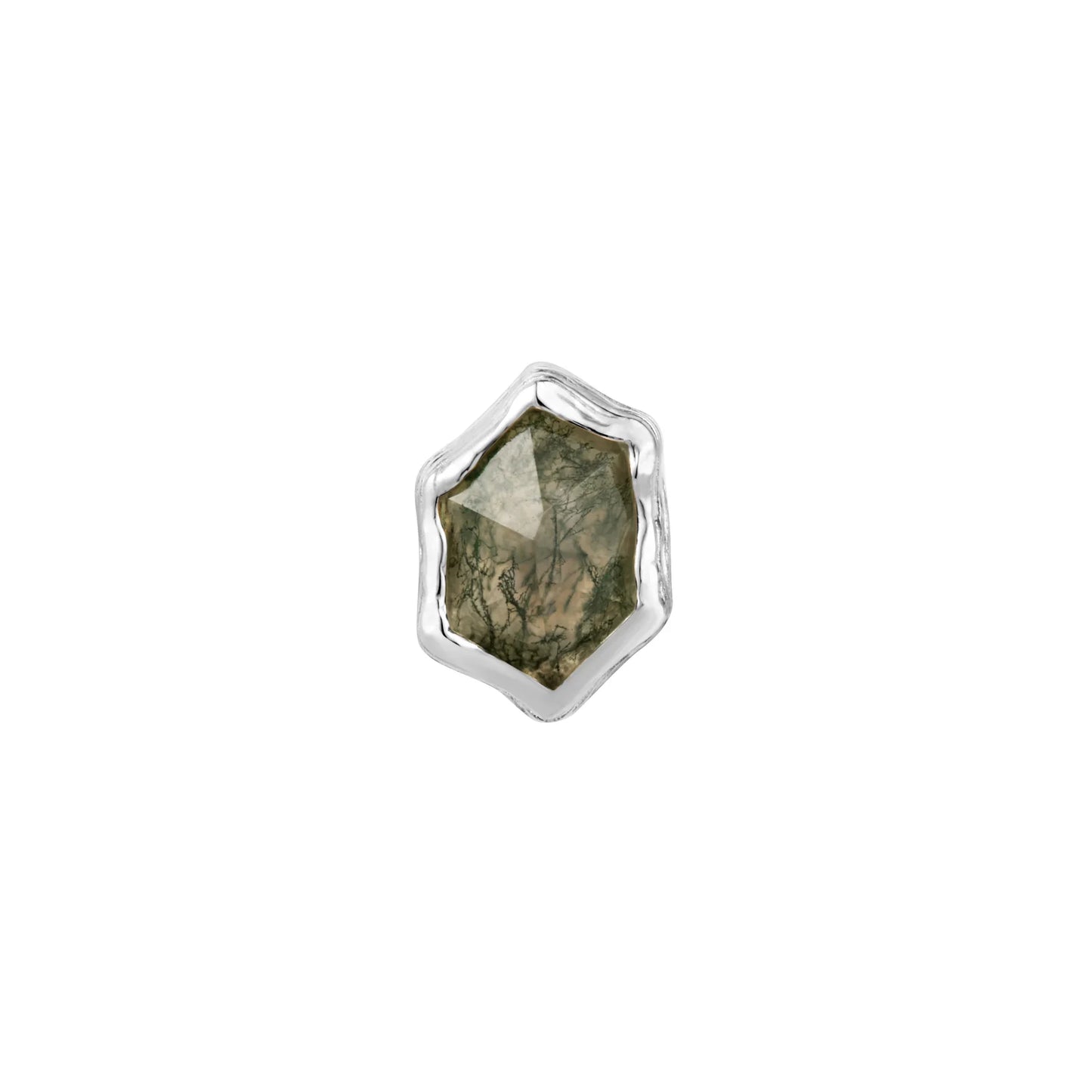 PUMP UP THE VOLUME + MOSS AGATE - THREADLESS END *PRE-ORDER* Buddha Jewelry