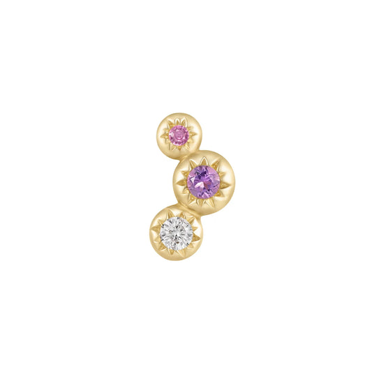 DIG IT AMETHYST + PINK SAPPHIRE + WHITE TOPAZ - THREADLESS END *PRE-ORDER* Buddha Jewelry
