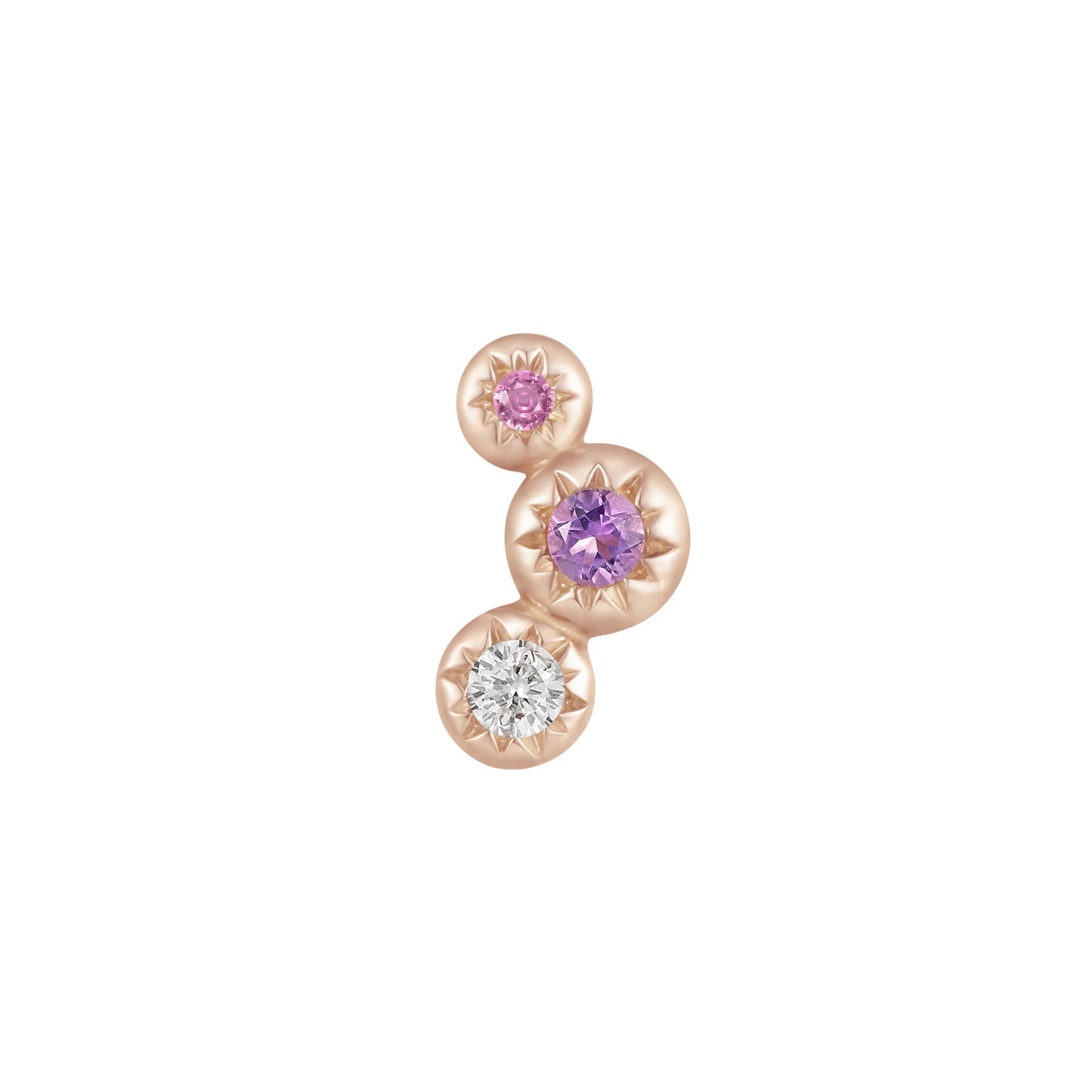 DIG IT AMETHYST + PINK SAPPHIRE + WHITE TOPAZ - THREADLESS END *PRE-ORDER* Buddha Jewelry